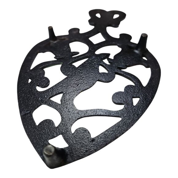 Vintage Cast Iron Trivet Noble Pennsylvania Dutch Folk Art Design - Picture 6 of 6